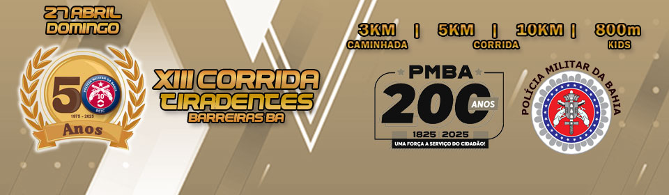 Inscrições Abertas XIII Corrida Tiradentes 2025